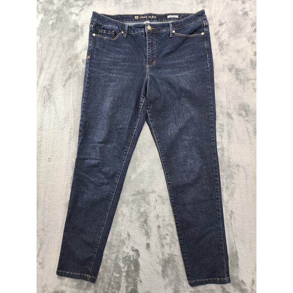 Anne Klein Mid Rise Skinny Denim Jeans Size 16 Blue Dark Wash Stretch Casual - Picture 1 of 14